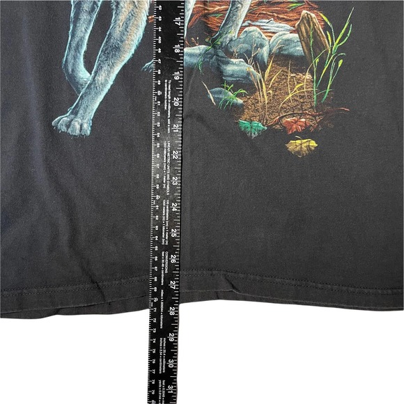 Vintage Wild Wear Wolf Print Shirt Black Size Large - Picture 5 of 5